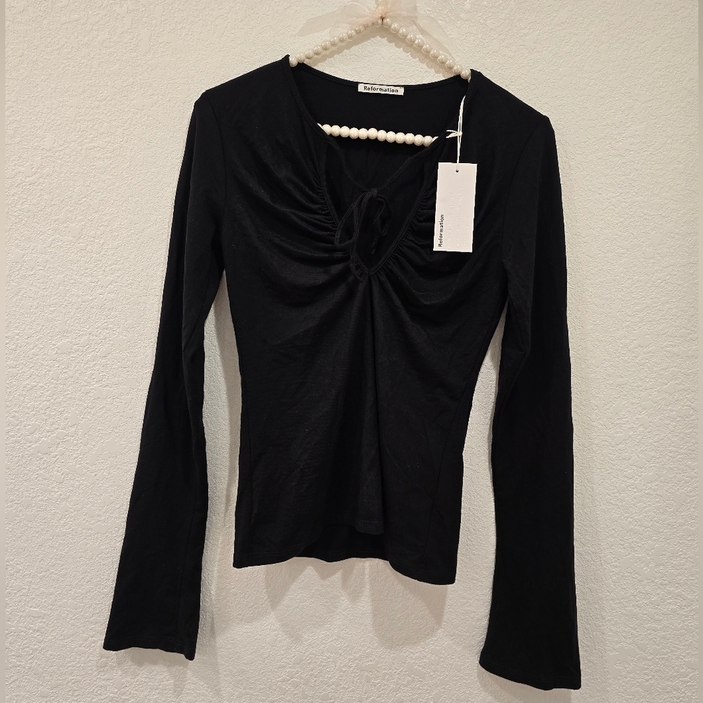 Reformation Leana Top black Size XS NWT - Picture 3 of 7